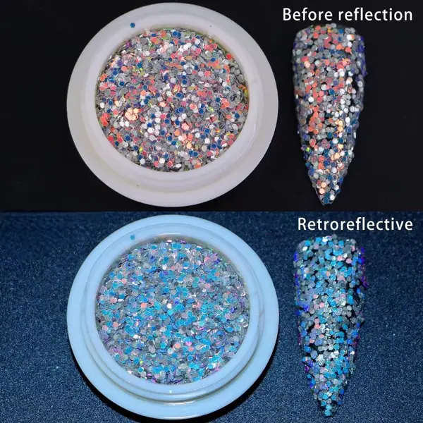 Sclipici unghii reflective Marquise, GLITTER01, Multicolor