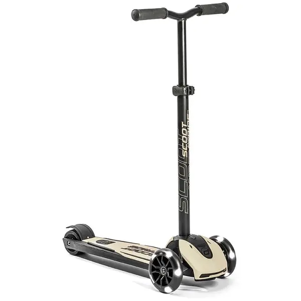 Scoot & Ride Trotineta copii pliabila, Scoot & Ride Highwaykick 5 LED Ash, reglabila, roti luminoase, 5 ani +, pana la 80 kg