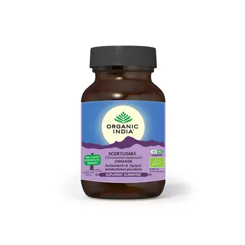 Scortișoară Zeylanicum (Ceylon), Antioxidant și Glicemie, 60 cps ECO | Organic India
