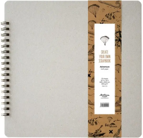 Scrapbook cu spirala Drasca Adventure - Kraft, 12 c