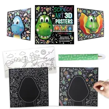 Scratch Art 3D Posters: T-Rex & Friends, Paperback/Igloo Books