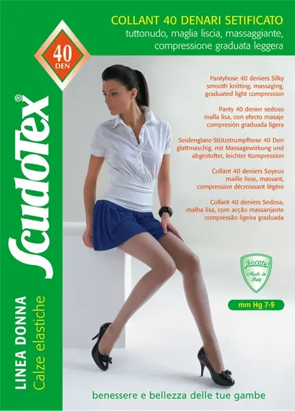 Scudotex 433 Ciorapi compresivi pantaloni, compresie usoara 40 DEN, Visone, marimea 3-M