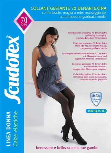 Scudotex 476 Ciorapi compresivi gravide, pantaloni, compresie medie 70 DEN, Daino, marimea 6-XXL