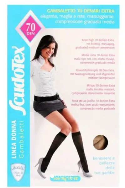 Scudotex Ciorapi compresivi pana la genunchi 70 DEN 15-18 mmhg negru numar 2