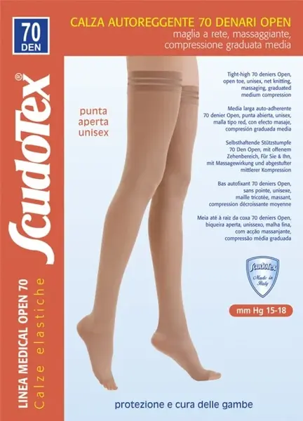 Scudotex ciorapi prev. S823 pana la coapsa, varf deschis, 70 den daino 4 1 per.