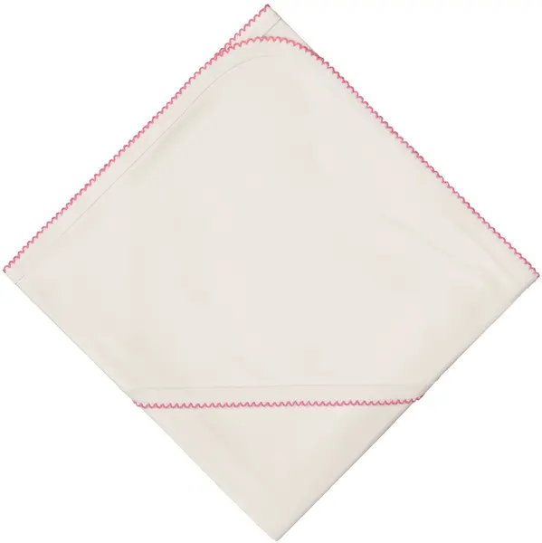 Scutec cu glugă pentru bebeluși Bio Baby - cu margine roz 80 х 80 cm