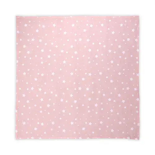 Scutec pled muselina, 80 x 80 cm, Lorelli Rose with Stars