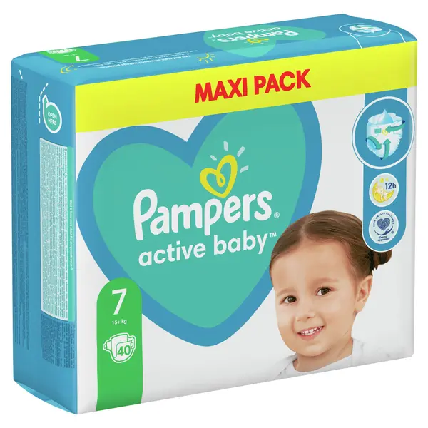 Scutece bebelusi Pampers - Active Baby 7, XL, 40 buc