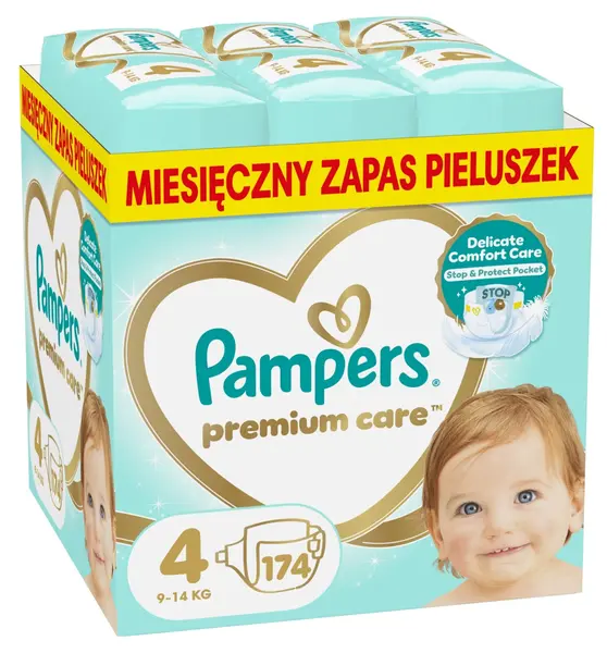 Scutece bebelusi Pampers Premium Care - XXL, marimea 4, 174 buc.