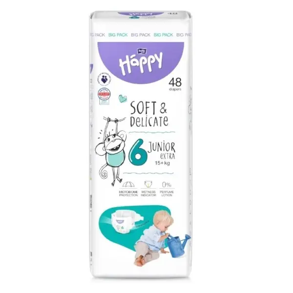 Scutece Bella Baby Happy Nr. 6 Junior Extra, 48 Bucati