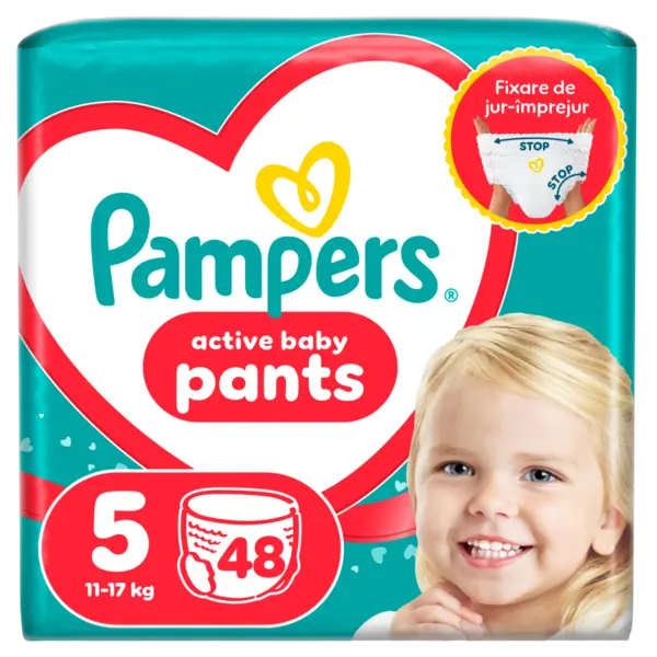 Scutece-chilotel Active Baby Marimea 5 11-17kg, 48 bucati, Pampers