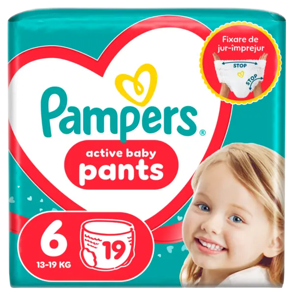 Scutece-chilotel Pants Carry Pack Extra large, Marimea 6 pentru 13 - 19kg, 19 bucati, Pampers