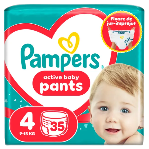 Scutece chilotel Pants Marimea 4 pentru 9-15kg, 35 bucati, Pampers