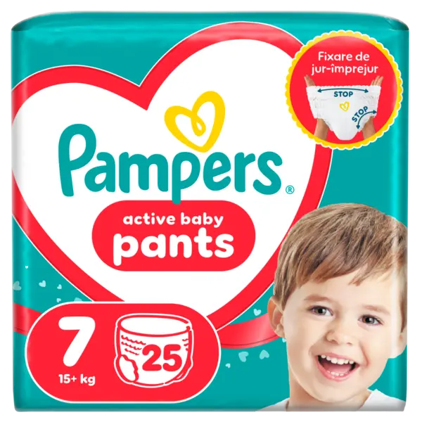 Scutece chilotel Pants Marimea 7 pentru 17+ kg, 25 bucati, Pampers