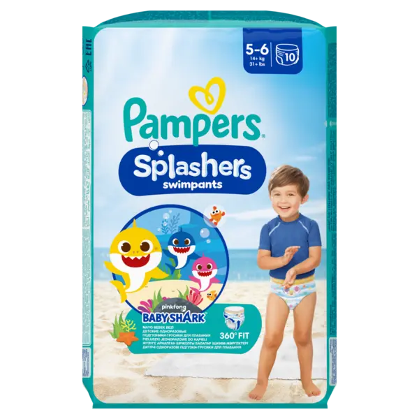 Scutece chilotel pentru apa Marimea 5-6 14kg+, 10 bucati, Pampers