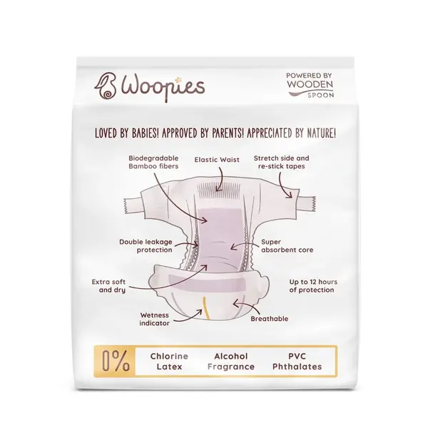 Scutece eco cu fibre de bambus Wooden Spoon mini 36 bucati 3-8 kg