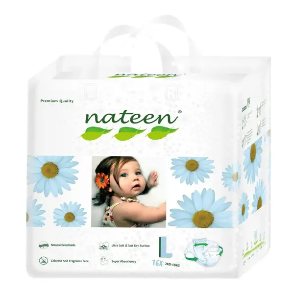 Scutece hipoalergenice Flex&Fit Premium, L, Nr.4, 8-14kg, 16 bucati, Nateen