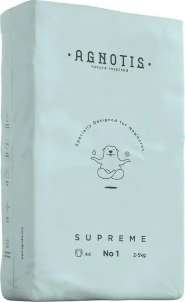 Scutece hipoalergenice Supreme Agnotis marimea nr.1 2-5 kg 44 bucati