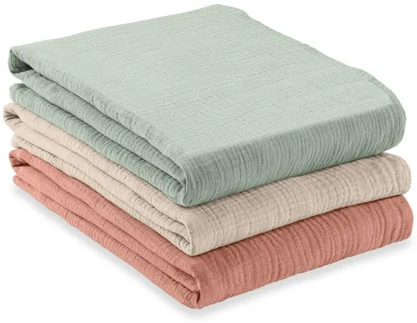 Scutece museline Hauck - Cuddle N Clean, set de 3 bucăți, Sage/Beige/Cork
