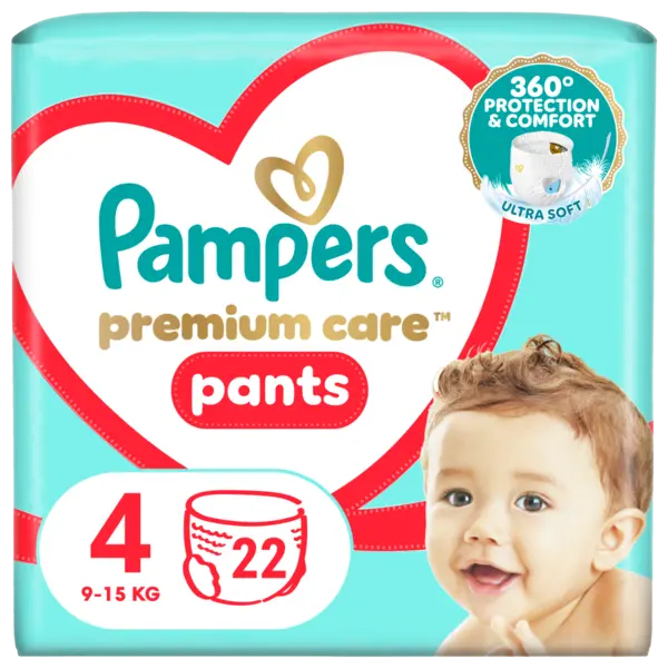 Scutece Pants Premium Care Nr.4 9-15kg, 22 bucati, Pampers