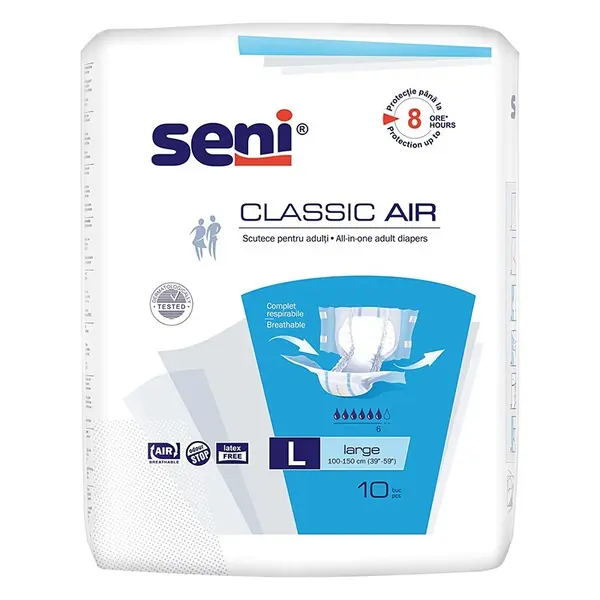 Scutece pentru Adulti Seni Classic Air, L, 10 Bucati