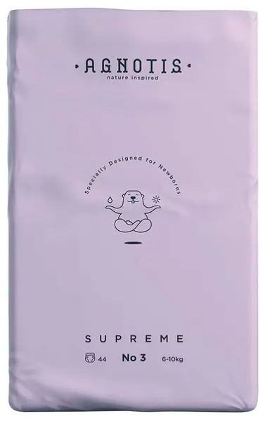 Scutece pentru bebeluși Agnotis - Supreme, Nr. 3, 6-10 kg, 44 bucăți