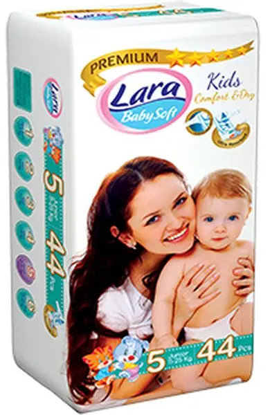 Scutece pentru bebeluși Lara Premium - Junior, 11-25 kg, 44 de buc