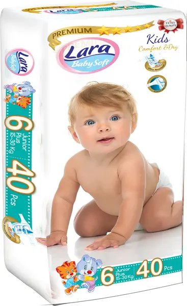 Scutece pentru bebeluși Lara Premium - Junior Plus, 15-30 kg, 40 de buc