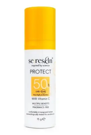 Se:Reskin Mini Crema Protect SPF50+ cu vitamina C cu protectie foarte ridicata 15 g