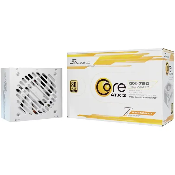 SEASONIC Sursa Seasonic Core GX-750-V2 ATX3.1, PCIe 5.1, 80 Plus Gold, 750W, Full Modulara, Alb
