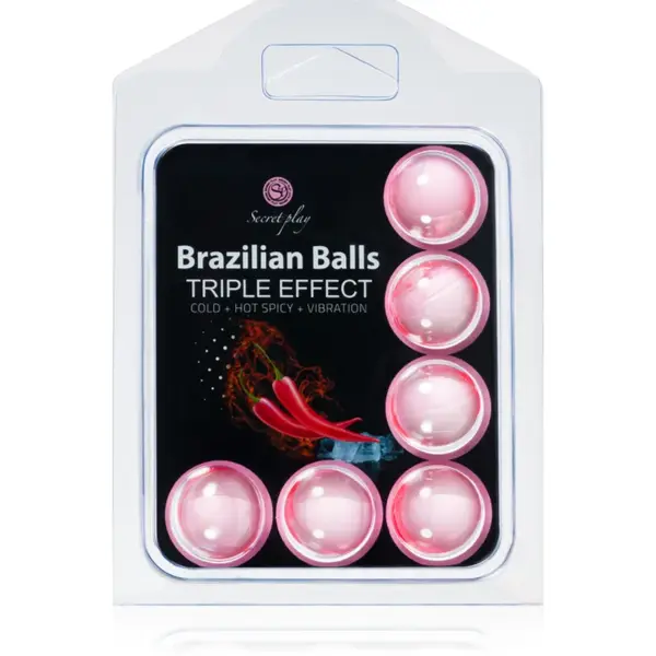 Secret play Brazilian 6 Balls Set Triple Effect ulei de masaj 24 g
