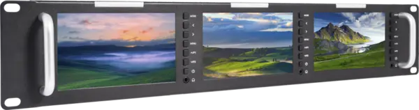Seetec T51-H Monitor Broadcast Triplu, Format Rack 2RU, 3x Ecrane LCD 5 Inch, Intrari HDMI si CVBS, Tally Light 3 Culori