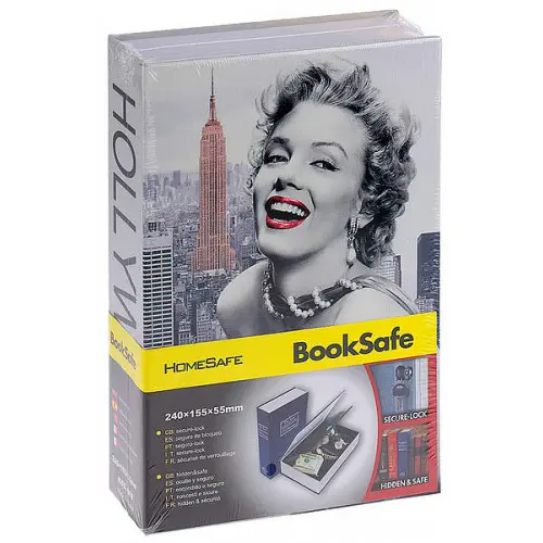 Seif secret tip carte , cu cheie, model Marilyn Monroe, 24x15X5 cm