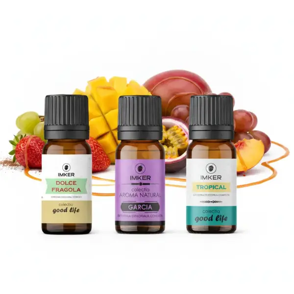 Selecție parfumuri auto IMKER pentru vacanță - set 3 rezerve de 10ml pe stilul tău, pentru difuzorul XS Fructat