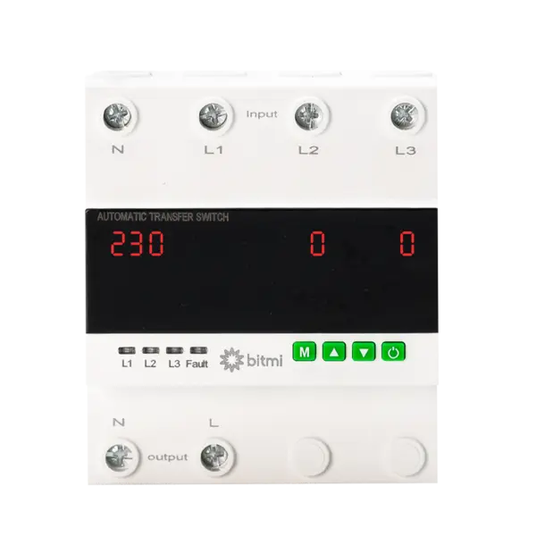 Selector automat de faza ATS monofazat Bitmi 11857, 100A, protectie la tensiune