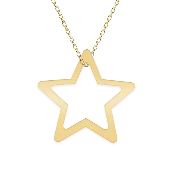 Selena - Colier personalizat argint 925 placat cu aur galben 24K cu pandantiv stea
