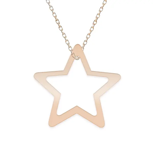 Selena - Colier personalizat argint 925 placat cu aur roz cu pandantiv stea