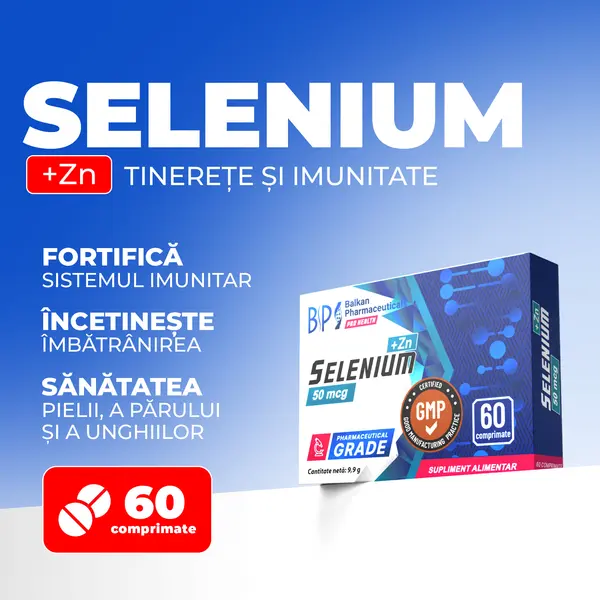 Seleniu + Zinc, 50mcg, 60 comp.
