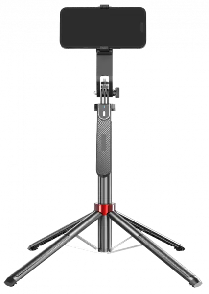 Selfie Stick Auto-broadcast iSEN P185 Negru, 1.8m, Rotatie 360 , Telecomanda Bluetooth, Lumina Detasabila, Incarcare Rapida Type-C, 55 mAh