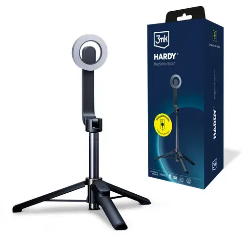 Selfie Stick Bluetooth 3MK Hardy MagSelfie, Lungime 72 cm,Negru