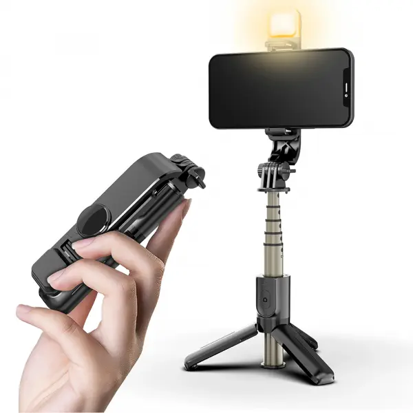 Selfie Stick Bluetooth Techsuit L10s, Universal, Negru