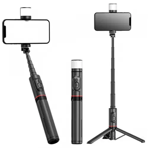 Selfie Stick Bluetooth Techsuit Q12S, Universal (Negru)