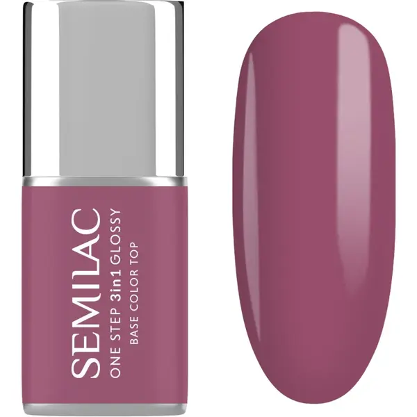 Semilac One Step 3in1 Glossy lac de unghii sub forma de gel culoare 205 Purple Beige 7 ml