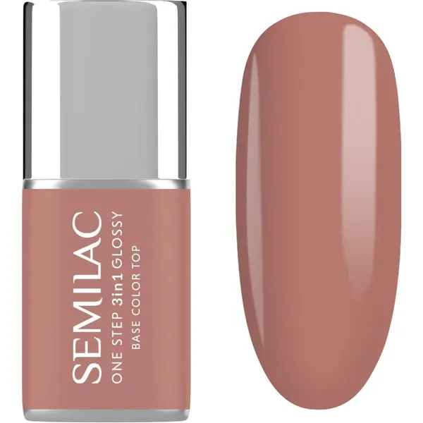 Semilac One Step 3in1 Glossy lac de unghii sub forma de gel culoare 235 Peach Beige 7 ml