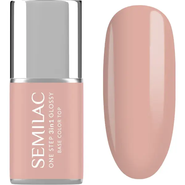 Semilac One Step 3in1 Glossy lac de unghii sub forma de gel culoare 450 Light Peach 7 ml