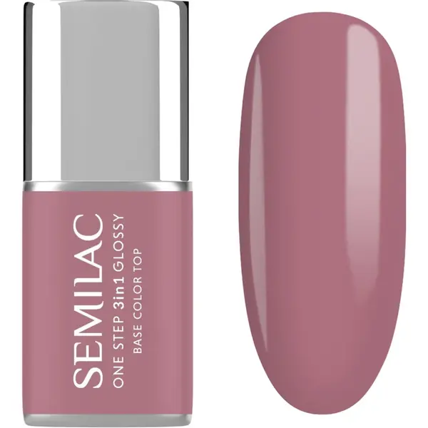 Semilac One Step 3in1 Glossy lac de unghii sub forma de gel culoare 201 Earth Pink 7 ml