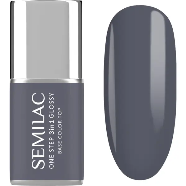 Semilac One Step 3in1 Glossy lac de unghii sub forma de gel culoare 185 Stone Grey 7 ml