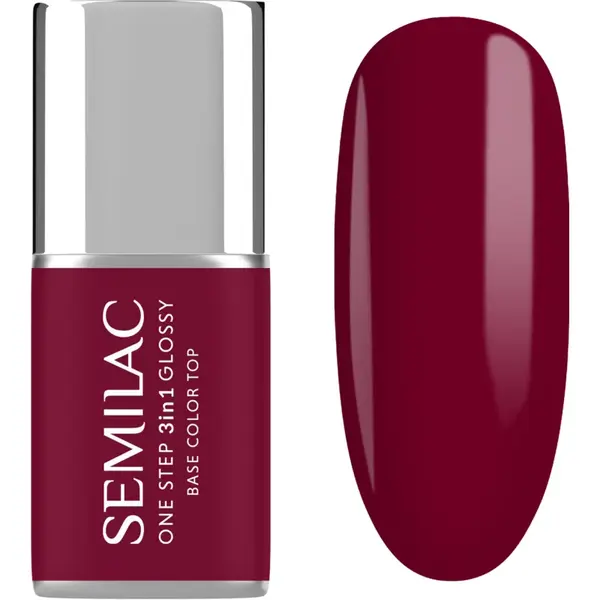 Semilac One Step 3in1 Glossy lac de unghii sub forma de gel culoare 570 Dark Raspberry 7 ml