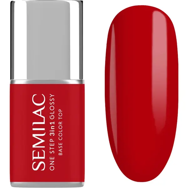 Semilac One Step 3in1 Glossy lac de unghii sub forma de gel culoare 530 Scarlet 7 ml