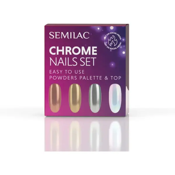 Semilac Set Chrome Nails set cadou pentru unghii